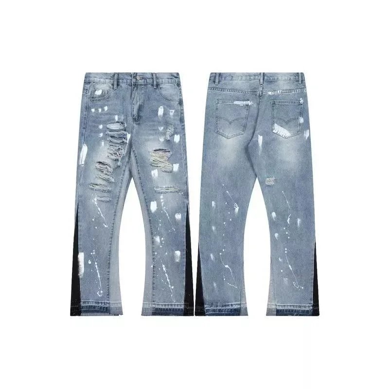 Gallery Dept Jeans High Quality Water Washed Hole Stitching Jeans GD