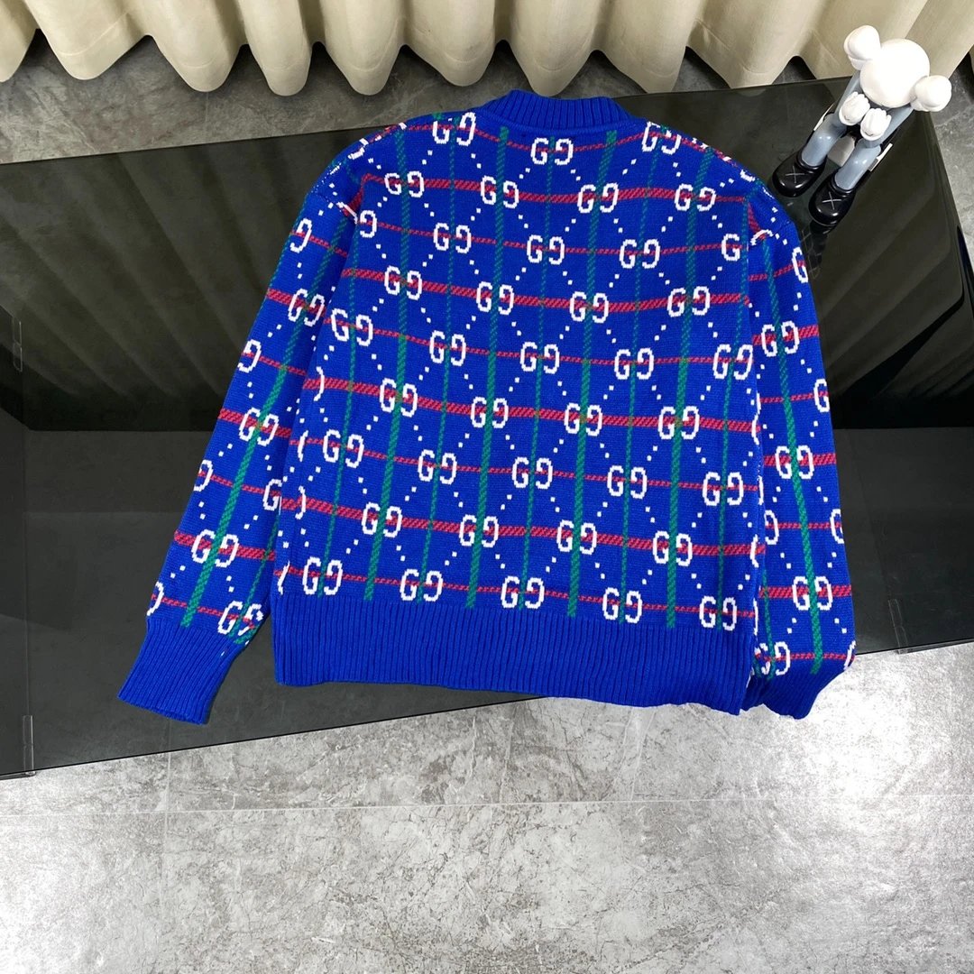 Gucci Sweater Classic Jacquard Knitted Stripe College Style Classic over Printed Letters Cardigan Sweater Coat for Men and Women