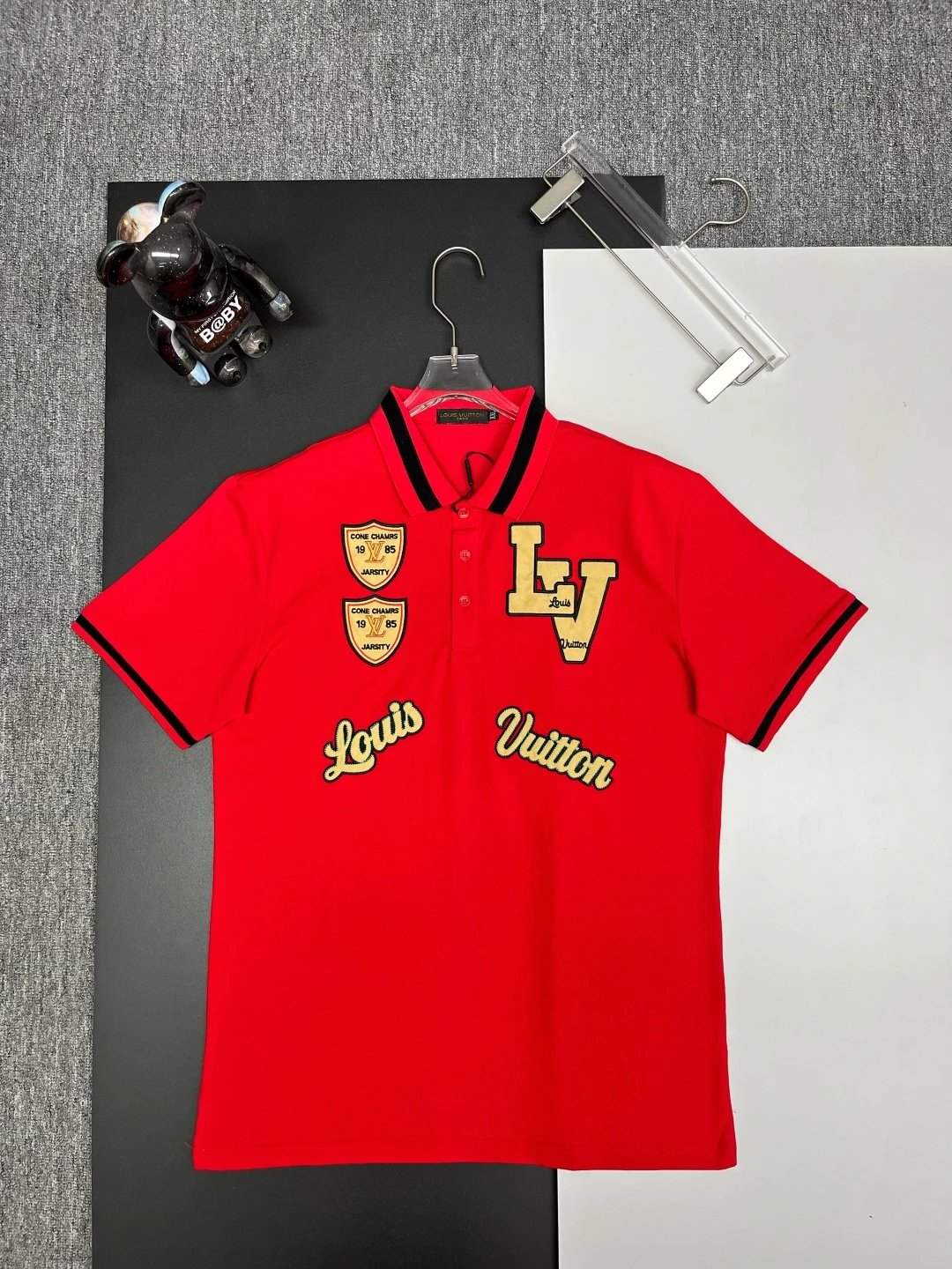 Louis Vuitton LV T-shirt Chest Letter Pattern logo Embroidery POLO Shirt Lapel Short Sleeve25ss New Unisex Summer Short Sleeve OS Loose T Business Half Sleeve Shirt Plus Size T-Shirt