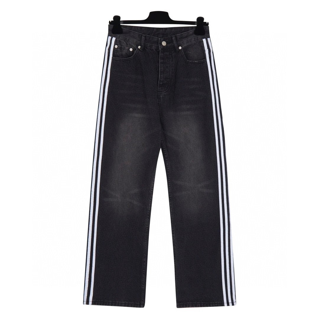 Balenciaga Jeans 25ss Spring Summer New Straight Leg Jeans Unisex Slim Fit Long Pants Loose