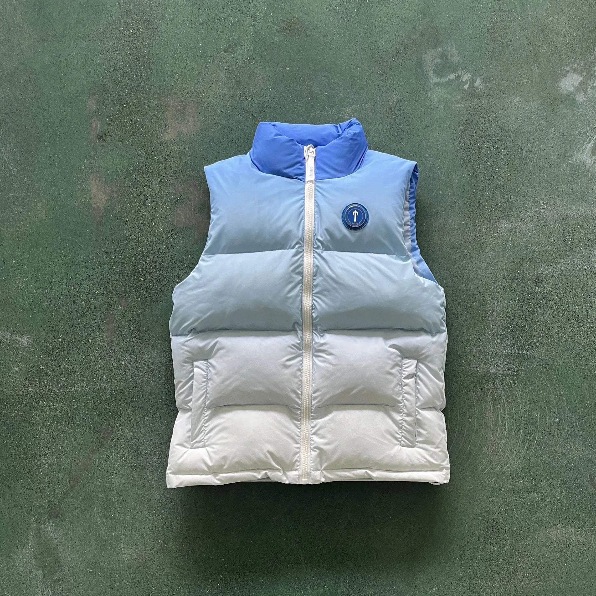 Trapstar Down Jackets Vests Gradient Color Vest Men and Women Couple European and American Fashion Brand Vest Stand Collar Sleeveless Outer Wear Autumn and Winter New