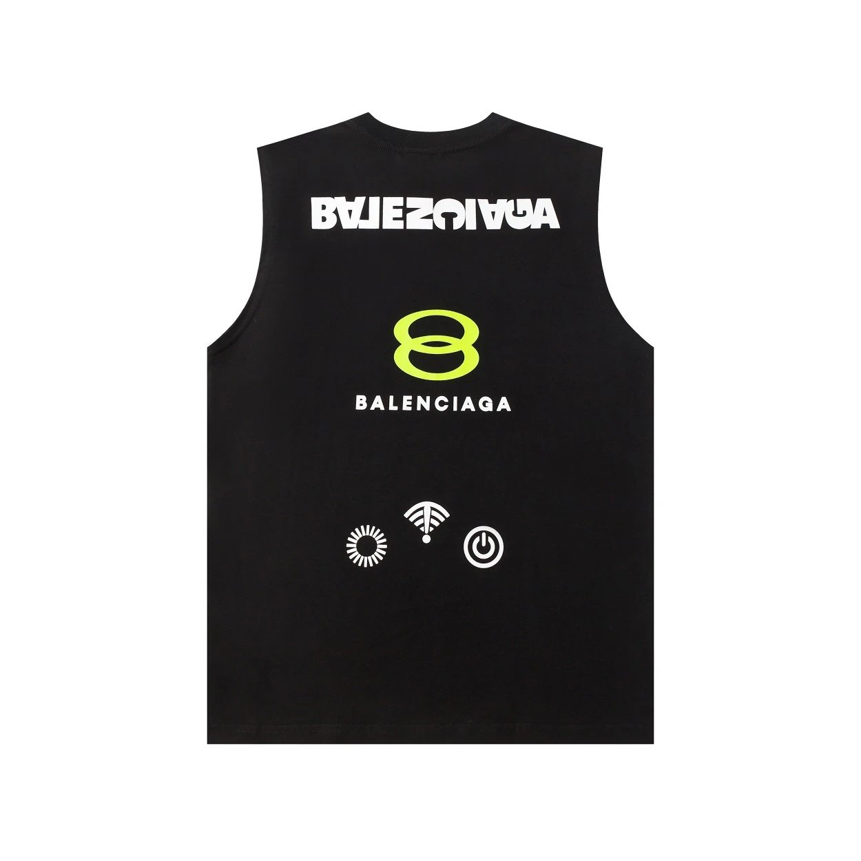 Balenciaga T-shirt Back Letter Signal Pattern Print logo Sleeveless Short Sleeve Sleeveless Vest25ss New Pure Cotton Unisex Base Shirt T T-shirt OS Loose Fit Half Sleeve T-Shirt