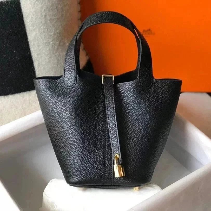 Hermes women's bag Top version Women's Bag21New Handmade picotin Bucket Bag1822Vegetable Basket Bucket Bag Handbag