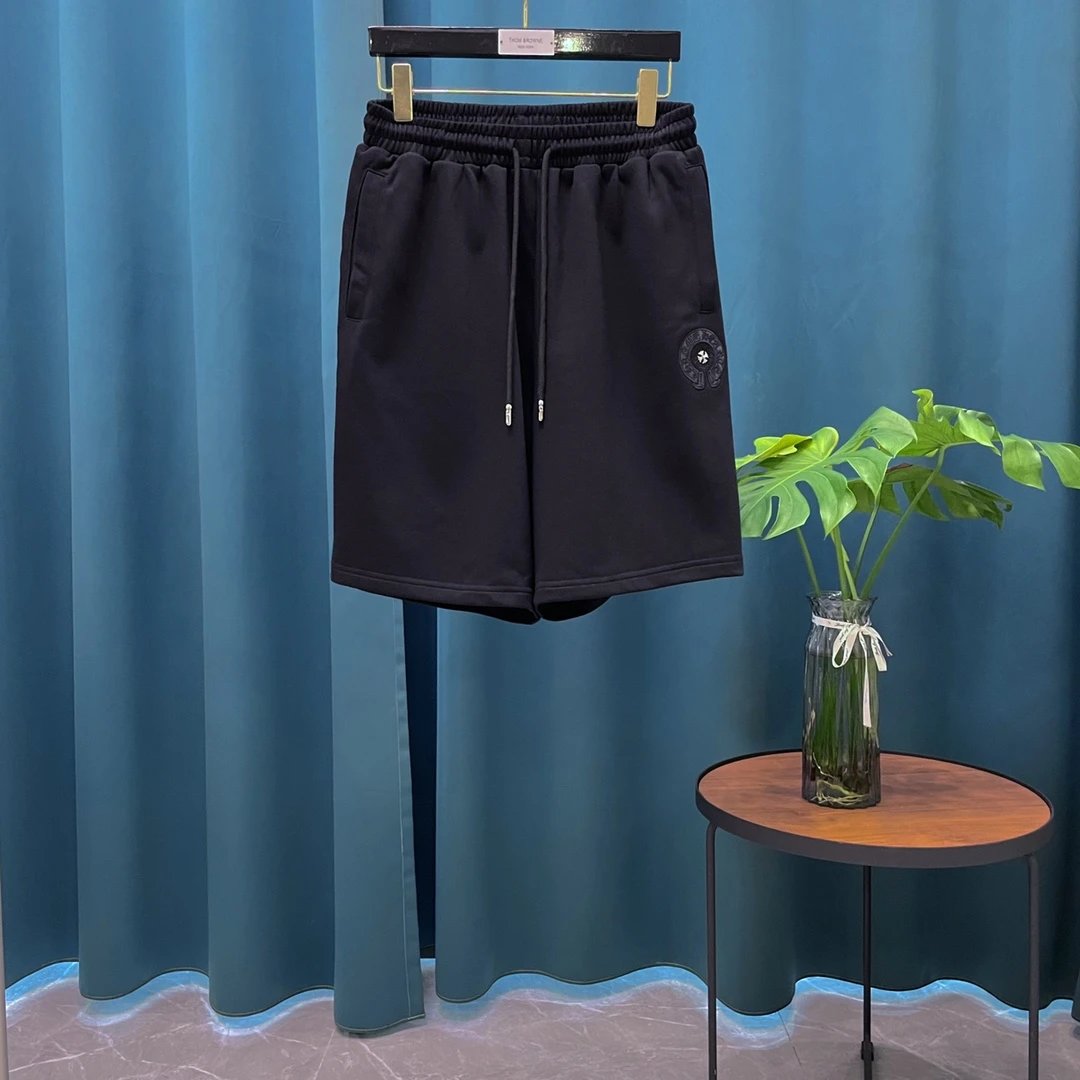 Chrome Hearts Shorts Heavy Craft Hardware Horseshoe Letter Embroidery Shorts Five-Point Shorts25ss New Drawstring Casual Summer Pants5Two-in-One Casual Sweatpants for Men and Women, Pure Cotton Joggers