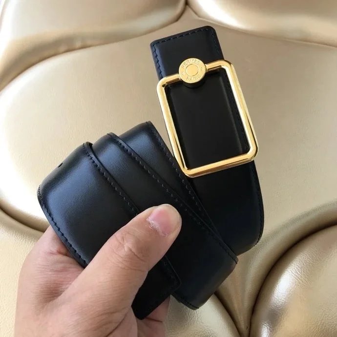 Hermes Belt Top version Double-Sided Cowhide Men's Women's Belt Genuine Leather Business Man's Belt Italy Imported First Layer Cowhide Leather Pure Original Leather Pure Steel Buckle h Home Pant Belt3.8Wide