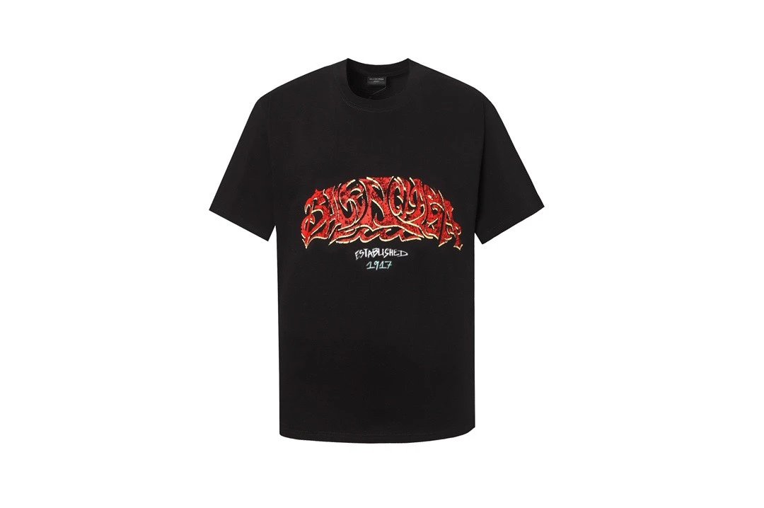 Balenciaga T-shirt Inkjet Graffiti Printing logo Round neck short-sleeve pure cotton T Unisex T-Shirt OS Loose Fit Base Shirt Summer New Casual Simple T-Shirt