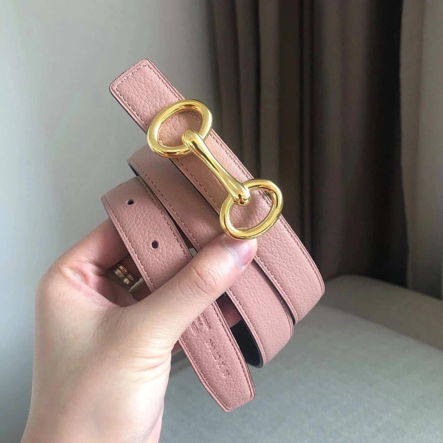 Hermes Belt Top version H Buckle Women's Thin Belt Double-Sided Imported First Layer Calfskin Double-Sided Letters h Buckle Belt Skirt Shaped Accessory Women's Belt2.5Centimeter Wide