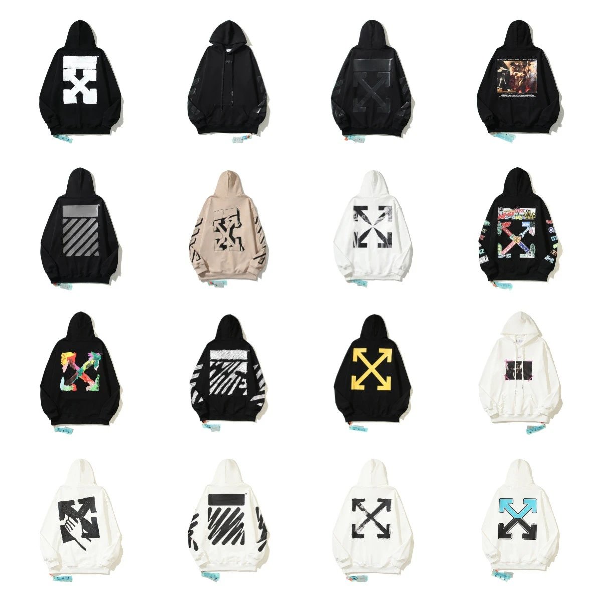 OFF-White Hoodie Cotton Terry Pullover Hoodie Loose Sweater-CY