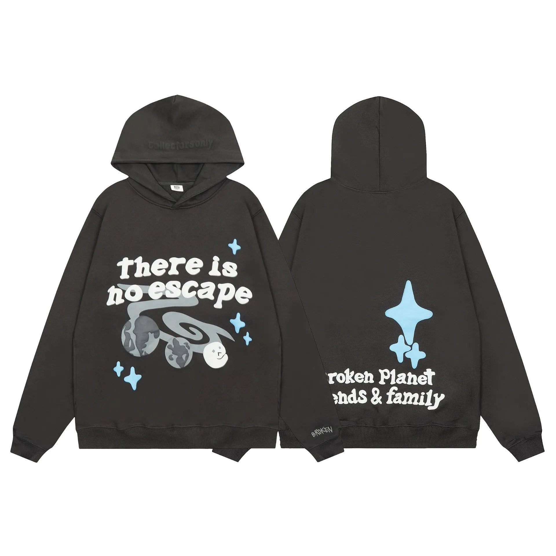 Broken Planet Market Hoodie American Fashion Brand Hip Hop Letters Printing plus Velvet Couple Models All-Match Hoodie-CY