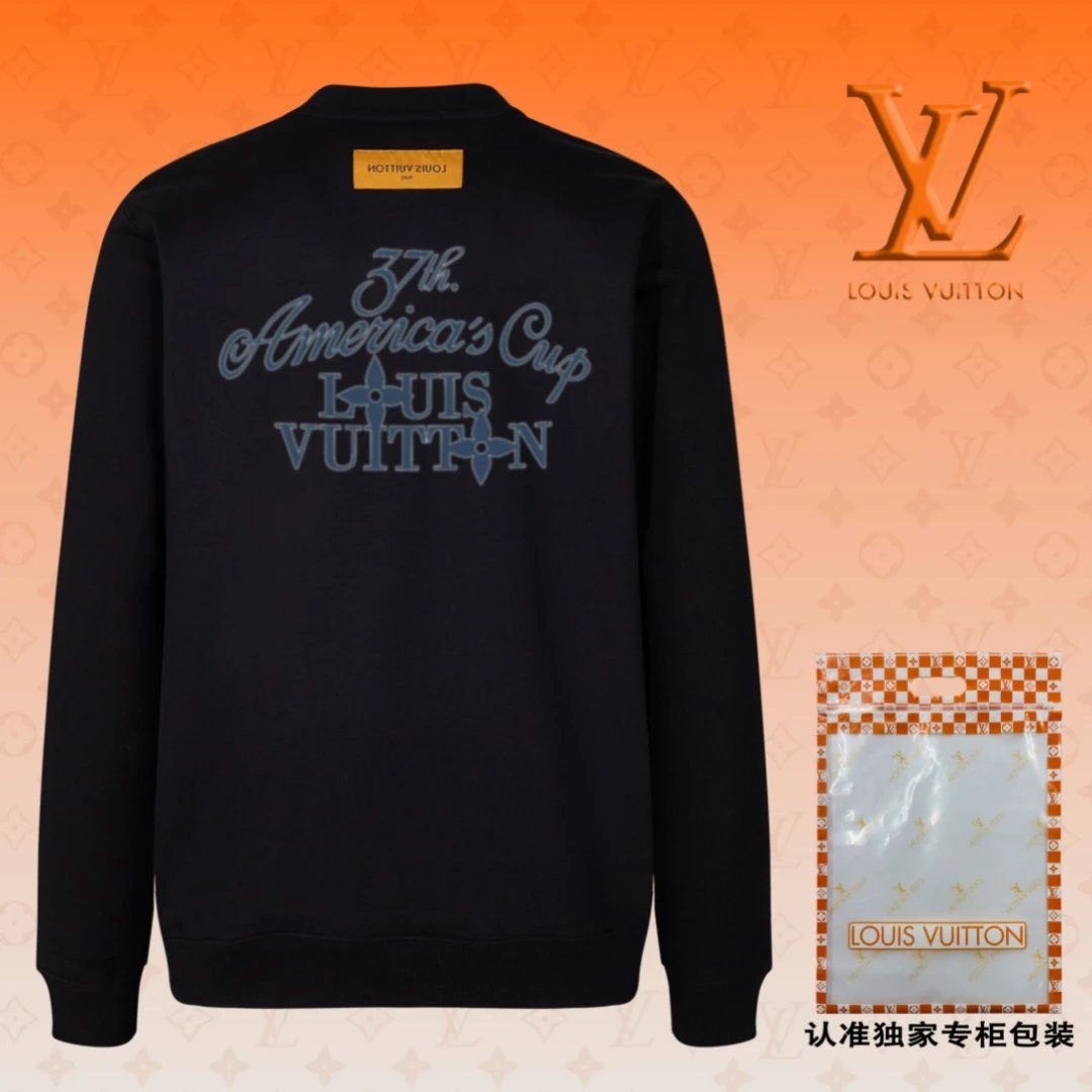 Louis Vuitton LV Hoodie Large logo English Letter Crew Neck Sweatshirt Long Sleeve Base Shirt Outerwear Trendy Unisex Sports Casual OS Loose Fit Versatile New Autumn Winter Collection