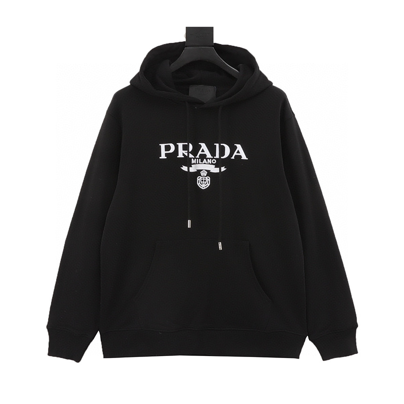 PRADA Hoodie Classic Logo Embroidered Hoodie Same Style for Men and Women