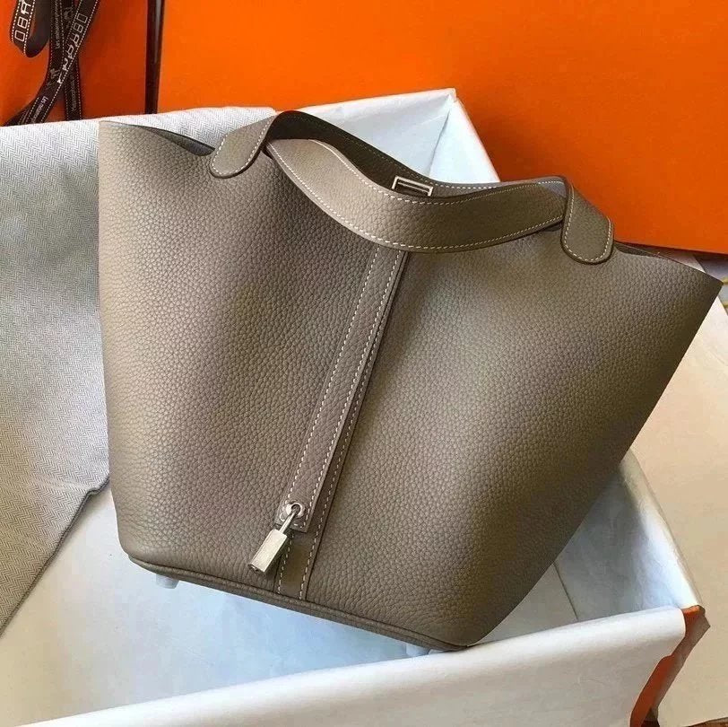 Hermes women's bag Top version Women's Bag21New Handmade picotin Bucket Bag1822Vegetable Basket Bucket Bag Handbag