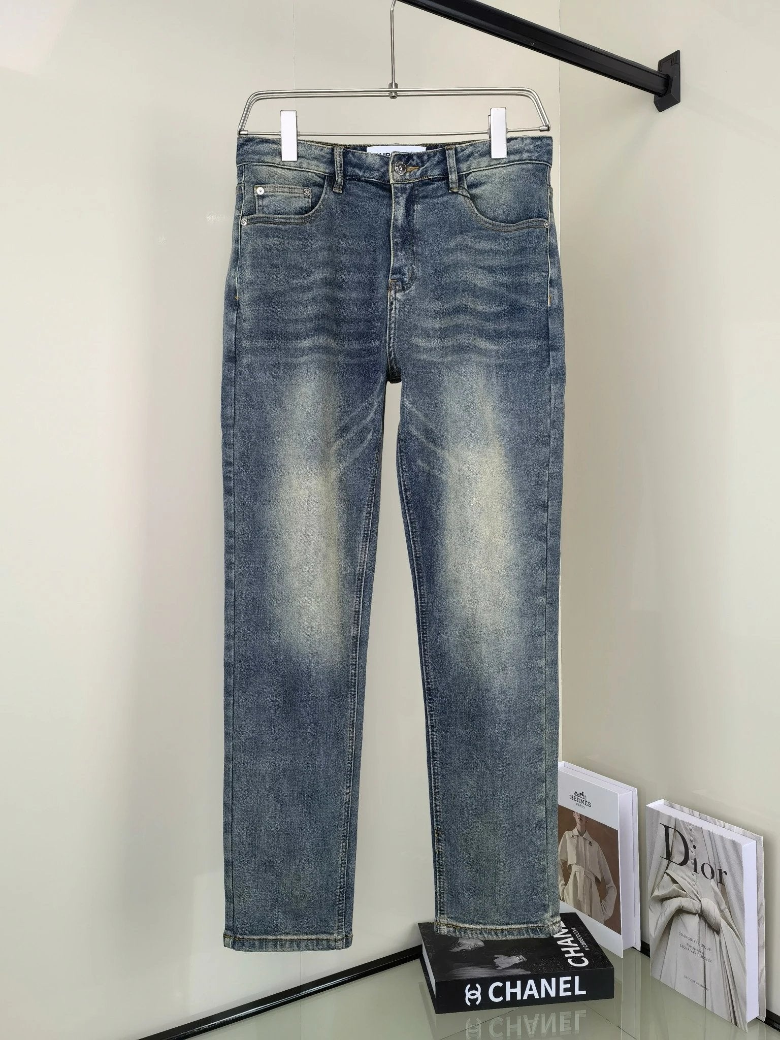 Burberry Jeans Back Pocket Equestrian Knight Embroidery logo25ss Spring Summer New Straight Loose Jeans Unisex Slim Fit Long Pants