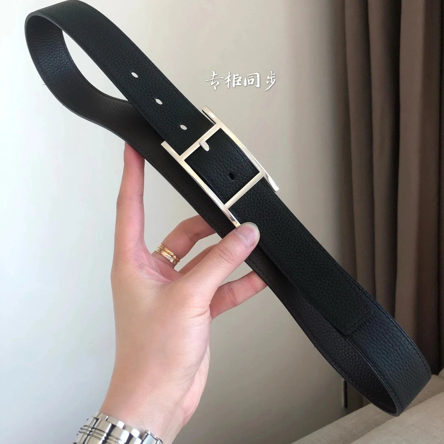 Hermes Belt Top version Double-Sided Imported First Layer Cow Leather Belt Double-Sided Available Genuine Leather for Men and Women Belt Business Casual All-Match Pant Belt3.2Centimeter Wide