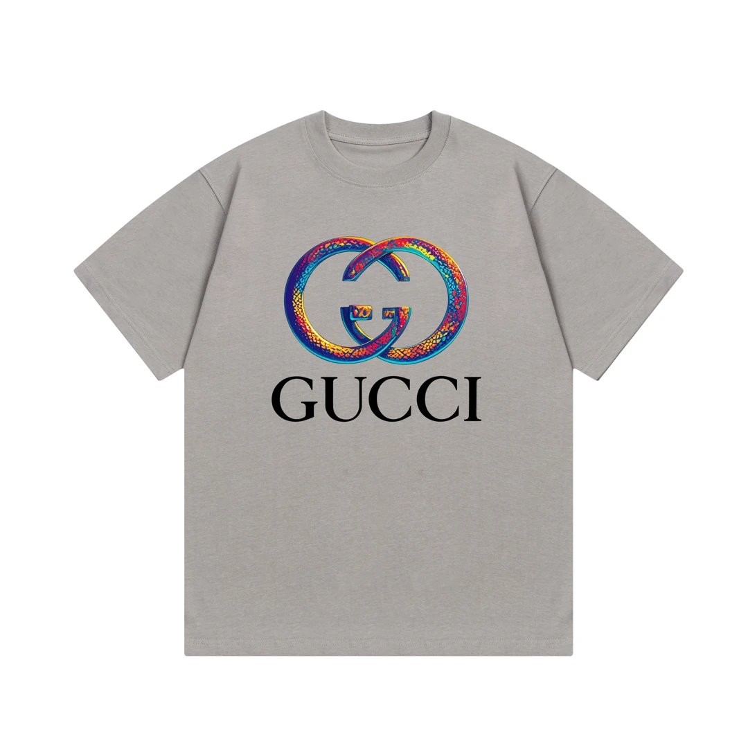 Gucci T-shirt Snake Print Double G Letter Printing logo round Neck Short Sleeve25ss New pure cotton T Unisex T-Shirt OS Loose Fit Base Shirt Top Half Sleeve T-Shirt