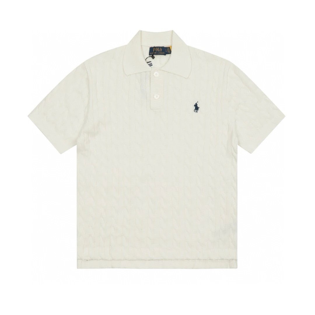 Ralph Lauren T-shirt Top Version Label POLO Women's Twist Short Sleeve Sweater Women's New Twisted Young Cotton Half Sleeve Sweater