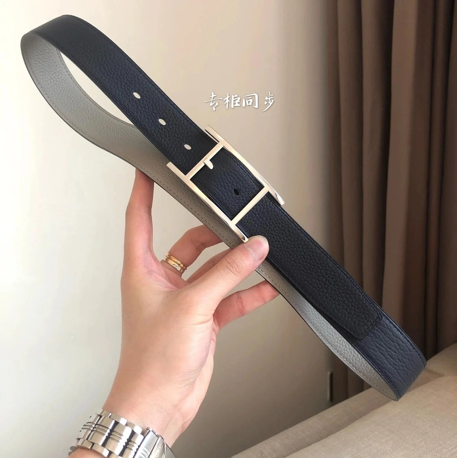 Hermes Belt Top version Double-Sided Imported First Layer Cow Leather Belt Double-Sided Available Genuine Leather for Men and Women Belt Business Casual All-Match Pant Belt3.2Centimeter Wide