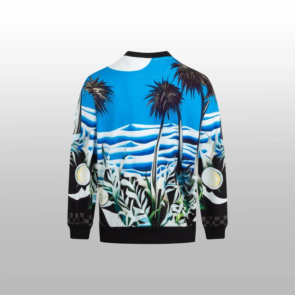 Louis Vuitton LV Hoodie Coconut Tree logo Round Neck Sweatshirt Jacket Pullover Long Sleeve Base Shirt Top Unisex Sports Casual OS Loose fit