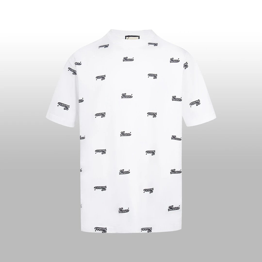 Gucci T-shirt Full-body Hand-painted Brand logo round Neck Short Sleeve25ss New Pure Cotton Unisex Style T Casual T-Shirt Base Layer Shirt OS Loose Fit Half Sleeve Top Plus Size
