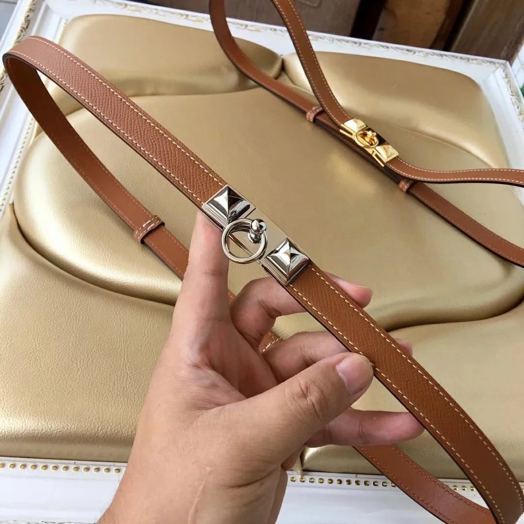 Hermes Belt Top version Brand New and High Quality kelly Belt Women's Imported Cowhide Casual Fashion All-Matching Leather Belt Women's Closing Belt Belt