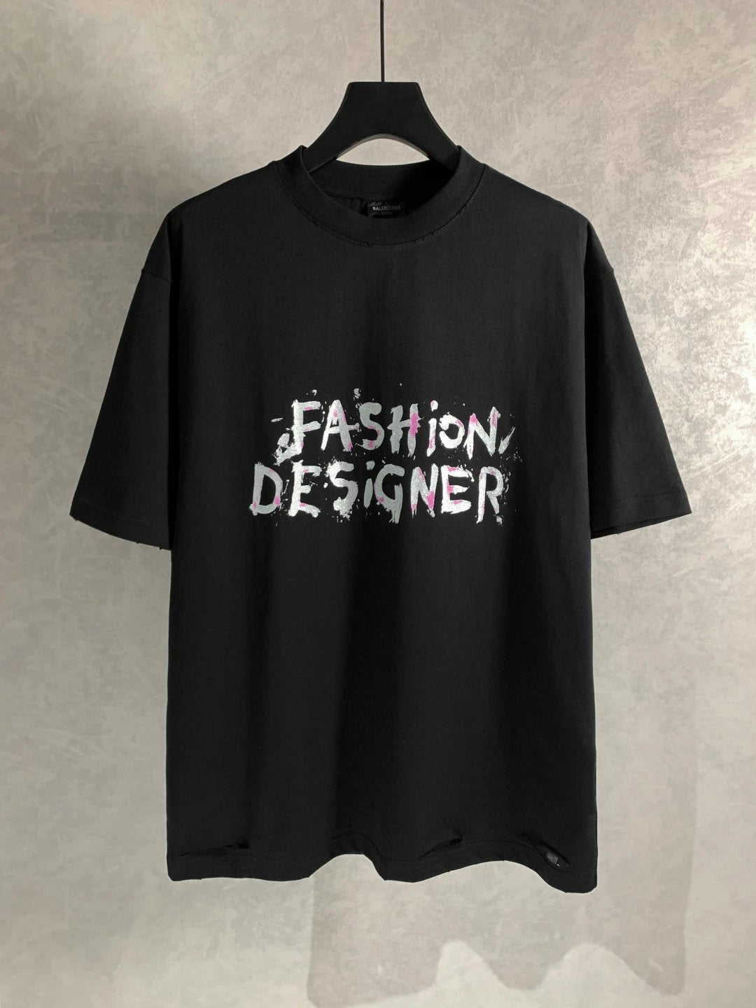 Balenciaga T-shirt English Pattern Print on the Chest logo round Neck Short Sleeve25ss New Pure Cotton Unisex Style T T-shirt OS Loose Fit Base Shirt Half Sleeve T-Shirt Top Half Sleeve
