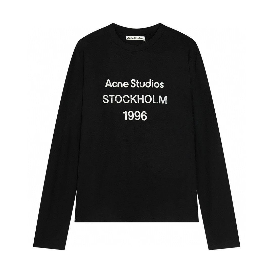 Acne Studios Hoodie Top Version Counter Same Style Pure Cotton Summer Men's and Women's Same Fashion Loose All-Matching2024New Long Sleeve T T-shirt