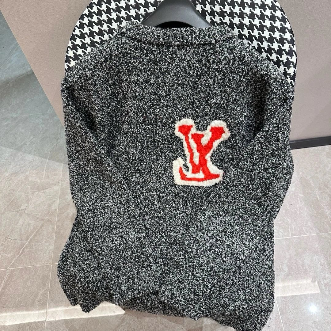 Louis Vuitton LV Sweater 24FW Image Logo Intarsia Crew Neck Sweater Unisex Versatile Casual Jacket