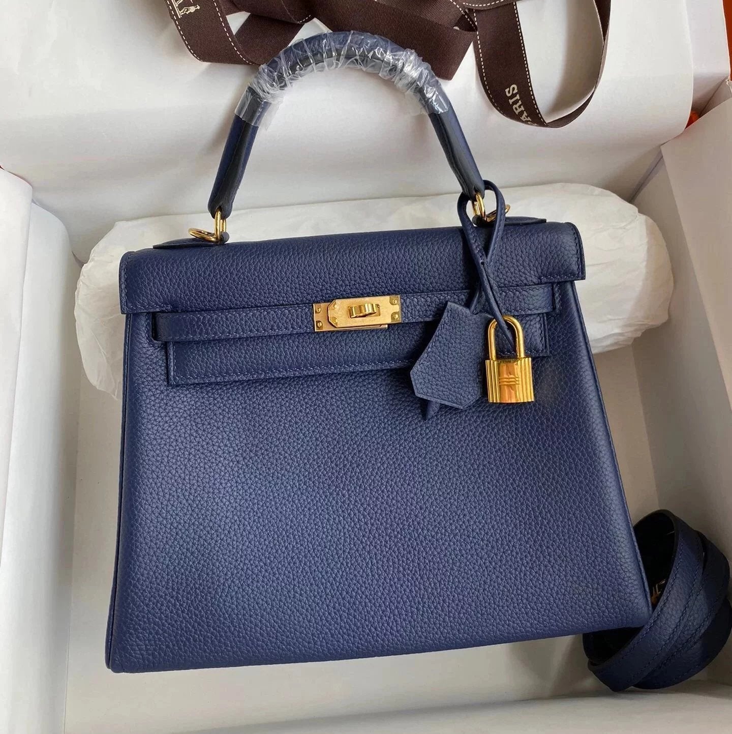 Hermes women's bag Top version Women's Bag Women's Bag Handbag Shoulder Bag Messenger Bag Kelly25cm28cmKellytogo Cowhide Wax Line Hand Sewing