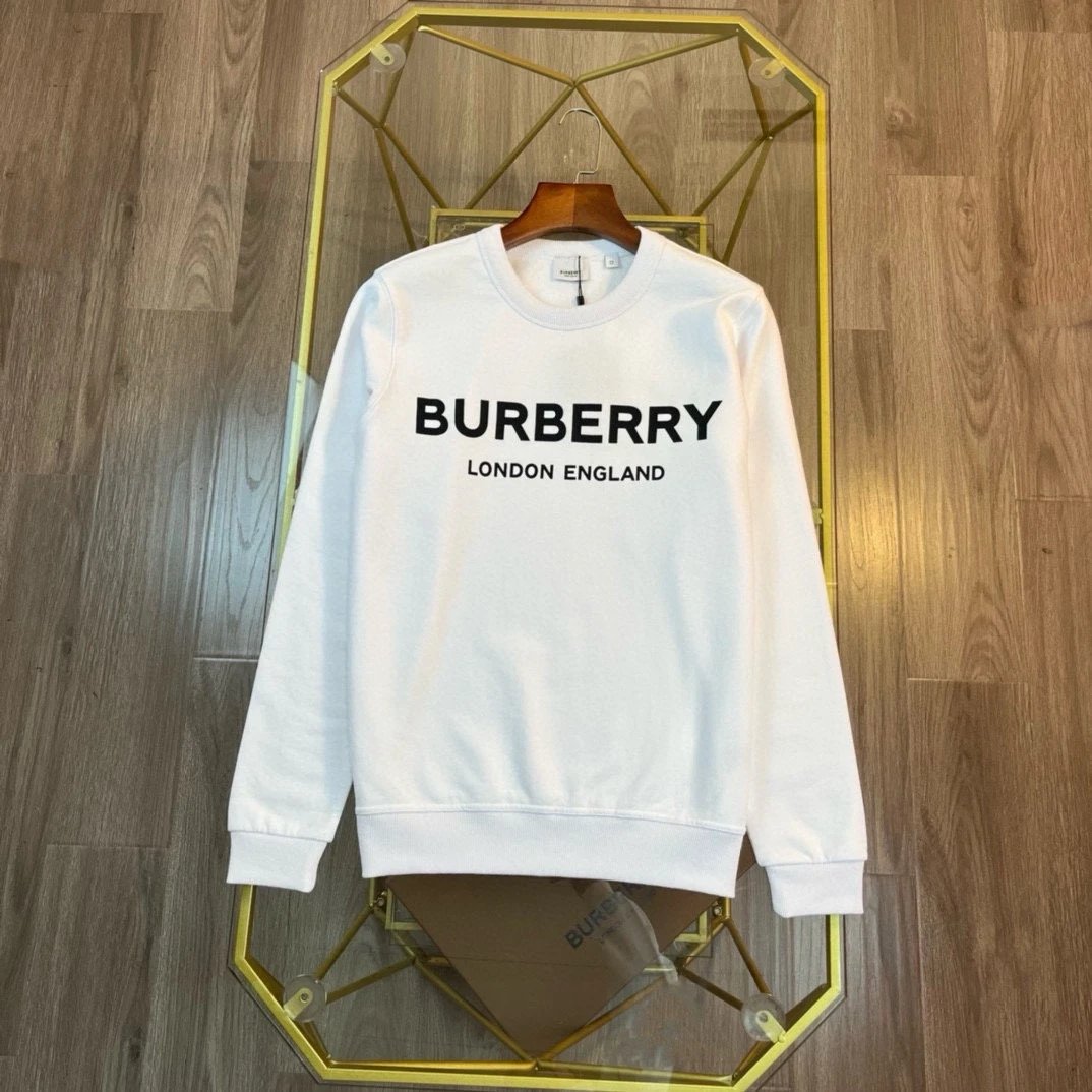 Burberry Hoodie Classic Crew Neck Printed Letter Sweatshirt London Limited Edition Crew Neck Sweatshirt Long Sleeve Base Shirt Outerwear Fashion Unisex Sports Casual Loose Fit Versatile Autumn Winter New Arrival