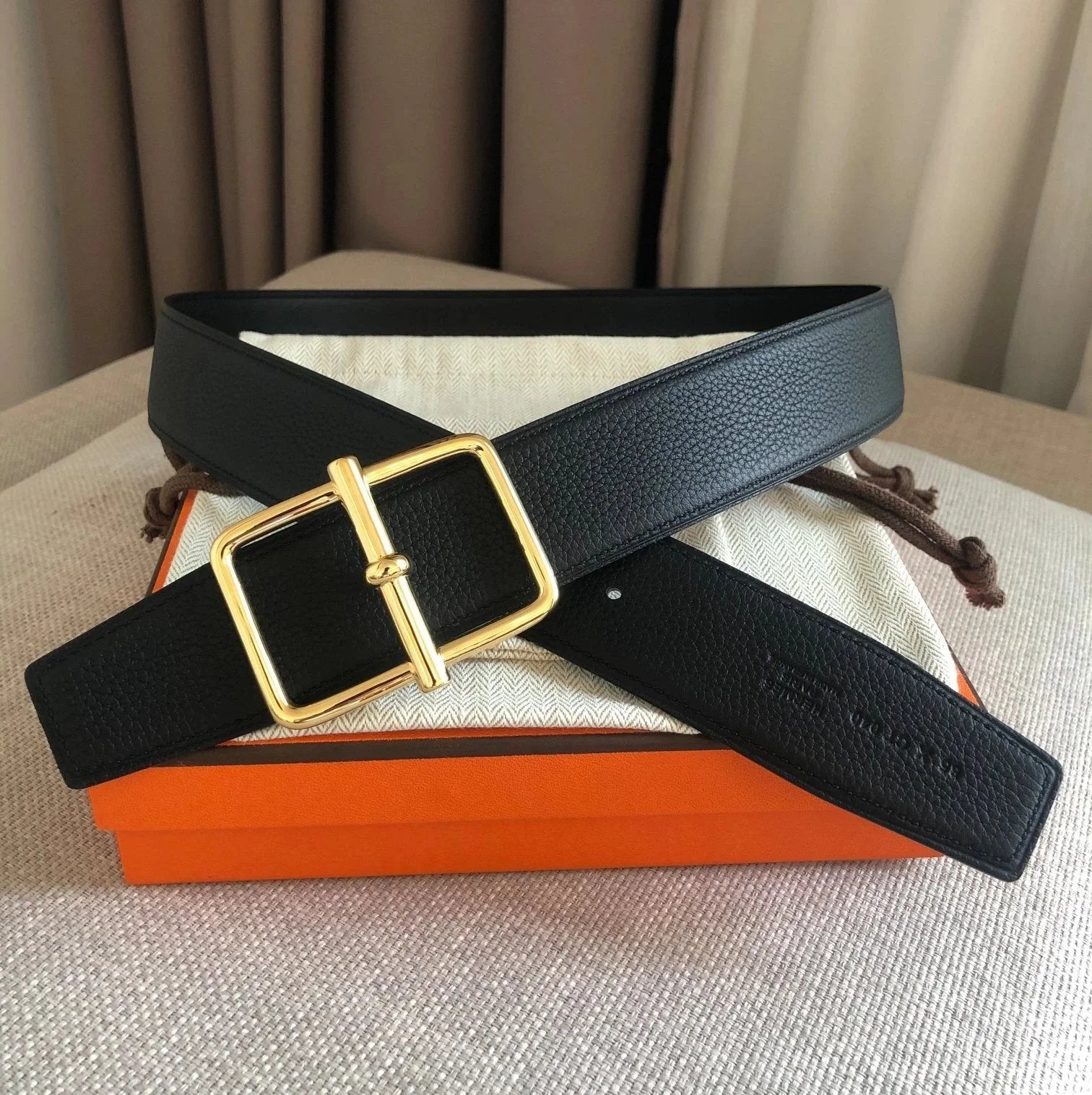 Hermes Belt Top version Double-Sided Head Layer Cowhide Leather Belt Women's Belt Men's Leather Belt Leather Belt for Men and Women h Home Belt3.8cm