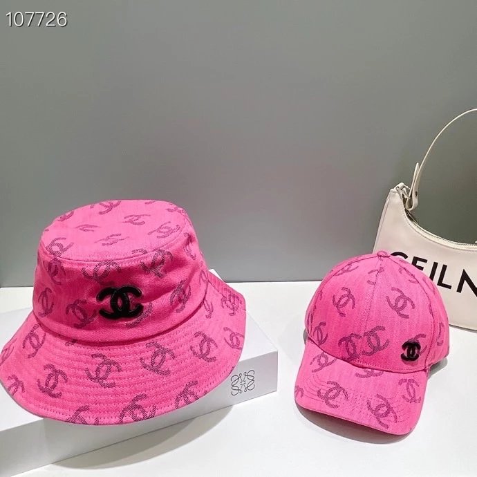 Chanel Hat High Quality】New Simple Embroidery logo Bucket Hat New Shipment,Big Brand's Same Style Super Easy to Match,Hurry up and Buy It