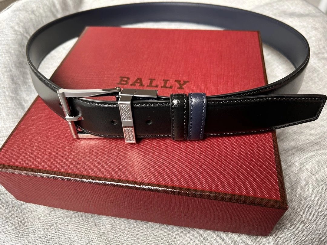 Bally Belt Top version Original Single Belt Counter New Men's Double-Sided Casual Business Belt Wide3.4cm Double-Sided Head Layer Cowhide Belt First Layer Cow Leather Belt Men and Women Business Casual Belt Belt Men's Leather Belt