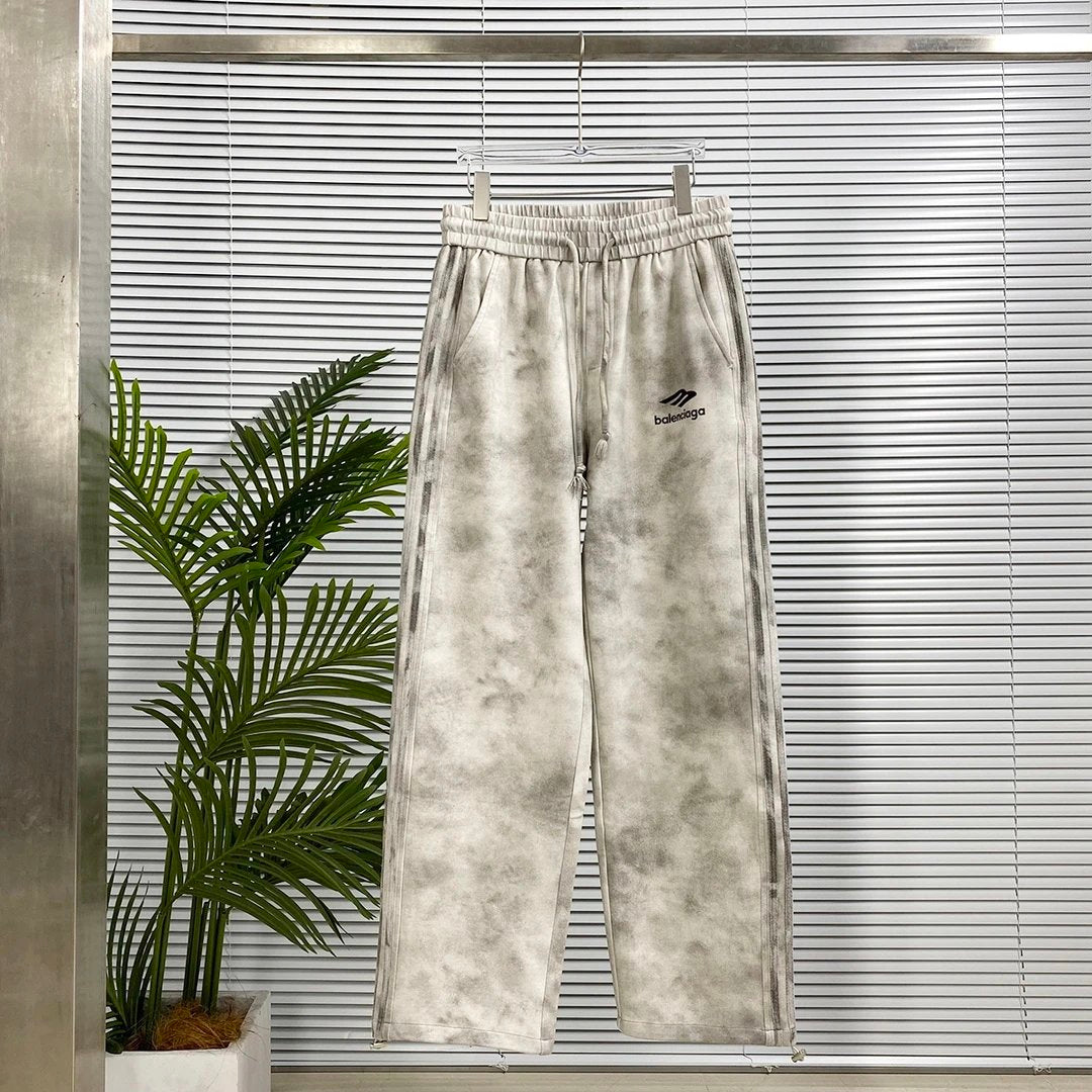 Balenciaga Sweatpants Heavy Washed Snowflake Straight Sweatpants Sports Pants Autumn Unisex Long Pants Drawstring Winter Loose Plus Size Casual Pants High Waist
