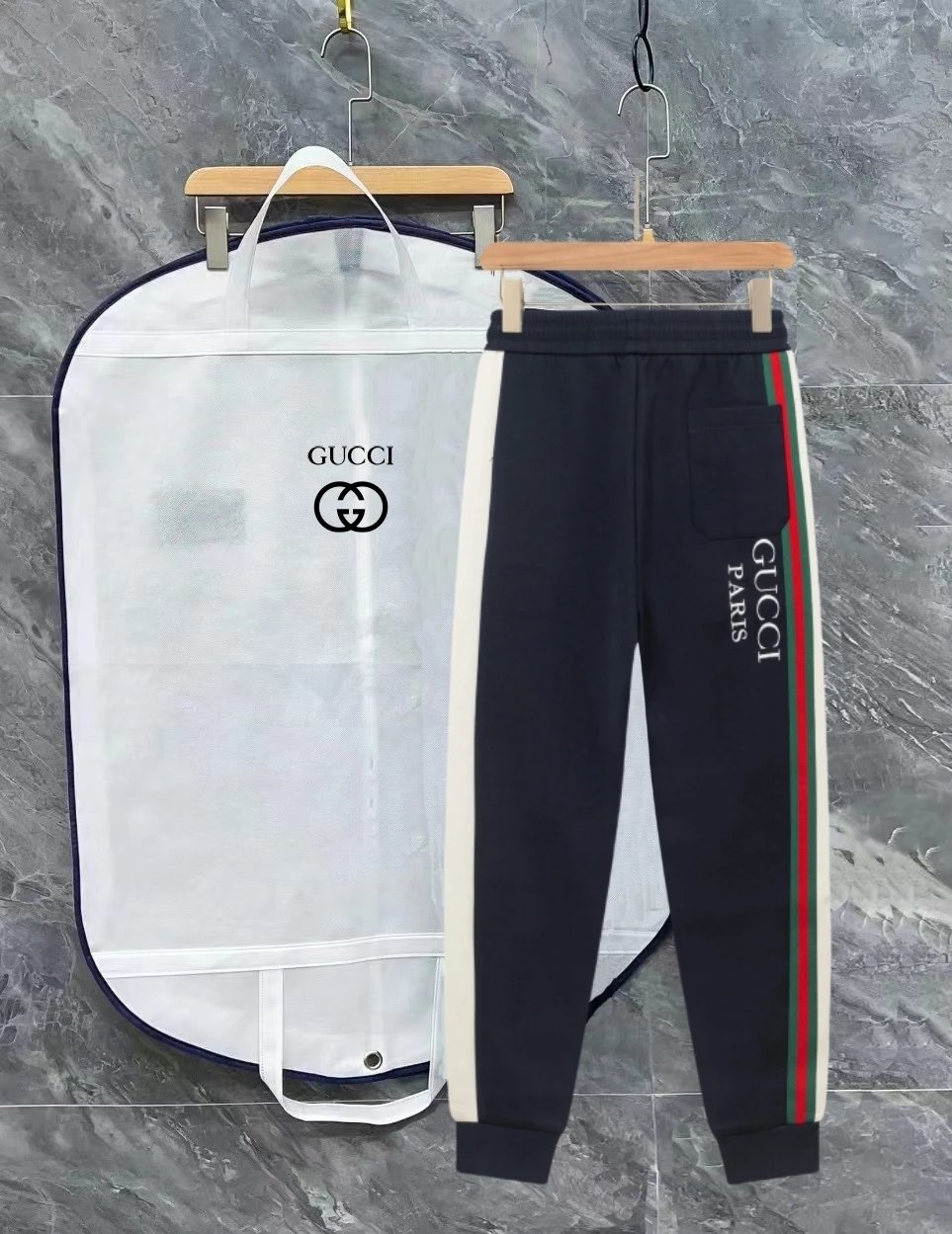 Gucci Sweatpants Stripes logo Embroidered Ankle-Tied Pants for Men and Women Same Style All-Matching Casual