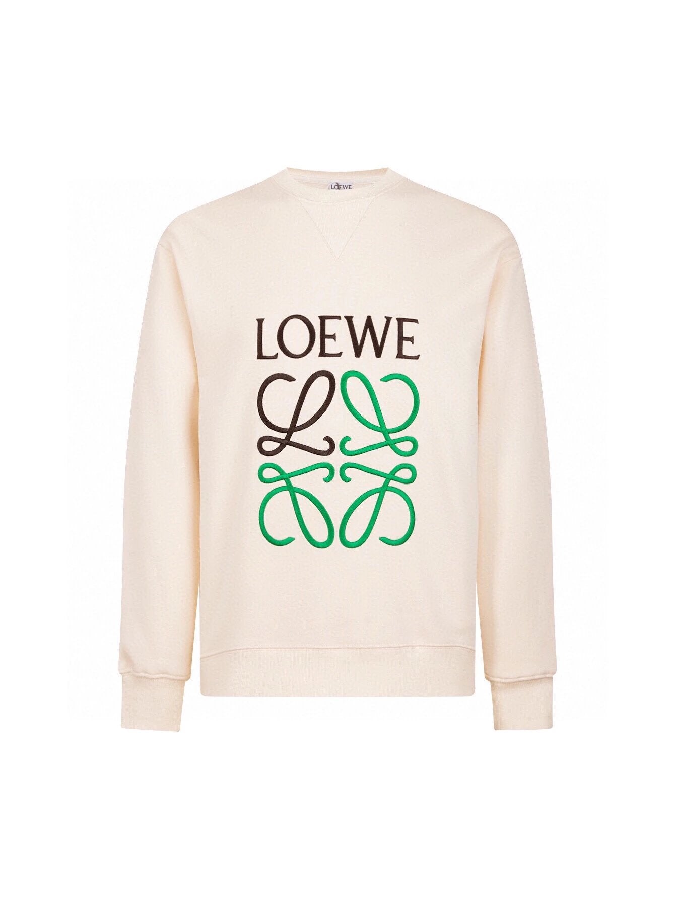 LOEWE Hoodie High-density Embroidered Crewneck Sweatshirt Pullover Long Sleeve OS Loose Fit Base Shirt Top Unisex Sports Casual