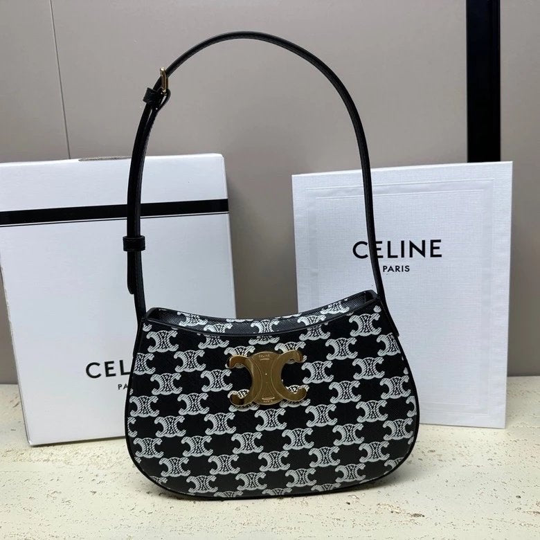 Celine women's bag Top version 【Original Genuine Goods Leather】New2024New Year Limited New TILLY Handbag Arc De Triomphe hobo Underarm bag Tilly Underarm Bag Backpack Shoulder Bag115703