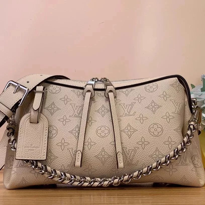 Louis Vuitton LV Women's Bag Top version 【Original Leather】New Hollow out MahinaHandItAll Small Size Handbags Women's Bag Shoulder Bag Crossbody Bag Underarm Bag Handbag M24255M24114