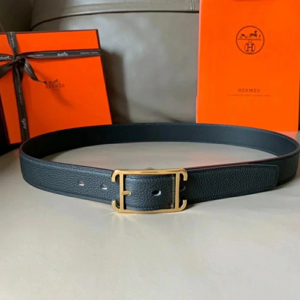 Hermes Belt Top version 【Spot Goods】High New Belt Men's and Women's Genuine Leather Pin Buckle Business Casual Belt3.2