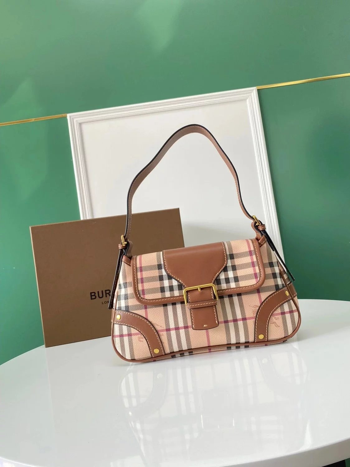 Burberry Women's Bag Top version Original Leather Most Classic Mid-Ancient Underarm Bag Handbag Shoulder Bag Women's Bag