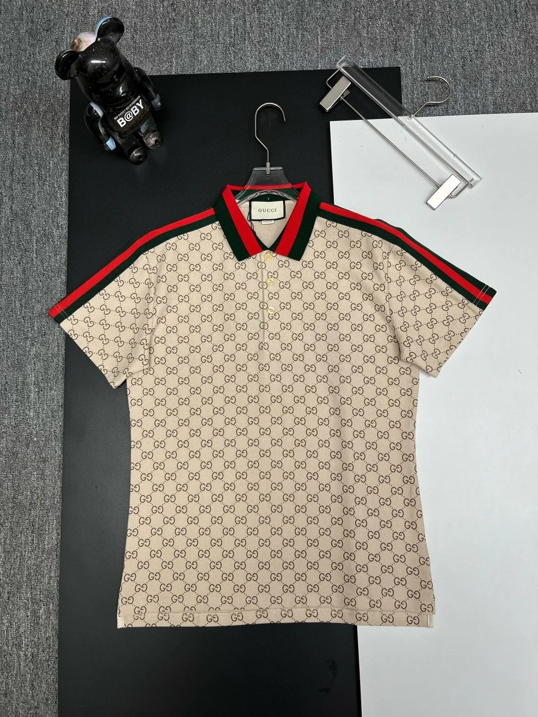 Gucci T-shirt Full-body Old Flower logo Printing POLO Shirt Lapel Short Sleeve25ss New Unisex Summer Loose Short Sleeve T Business Commuter Short Sleeve Shirt Plus Size T-Shirt