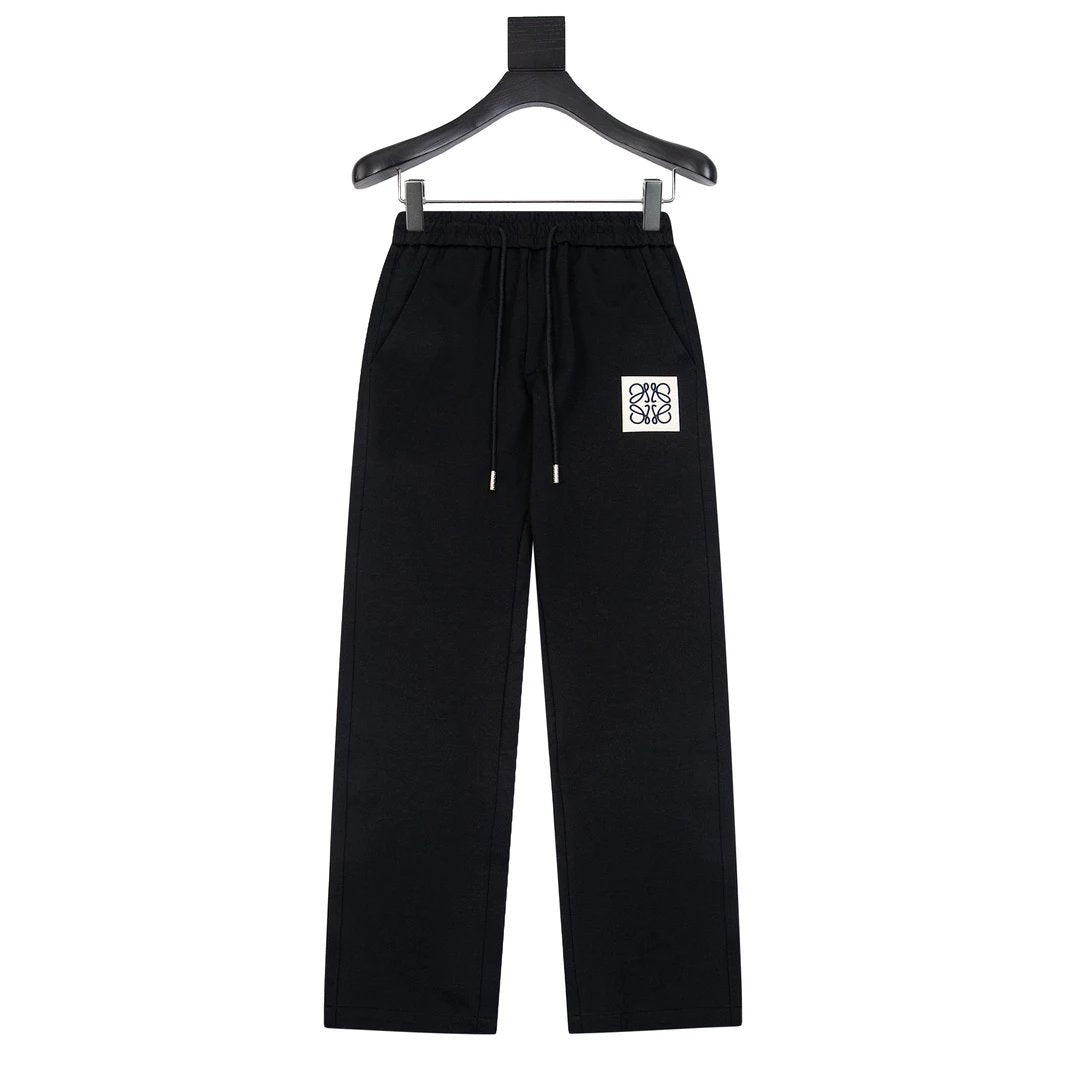 LOEWE Sweatpants Small Square logo Straight-leg Sweatpants Unisex Winter Warm Sports Casual Loose Fit Versatile