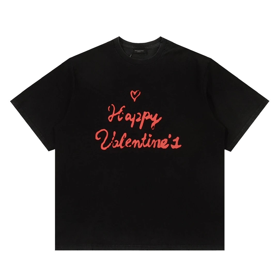 Balenciaga T-shirt Front and back reversible letter print logo round Neck Short Sleeve25ss New pure cotton T Unisex T-Shirt OS Drop Shoulder Loose Fit Base Shirt Top T-Shirt Short Sleeve