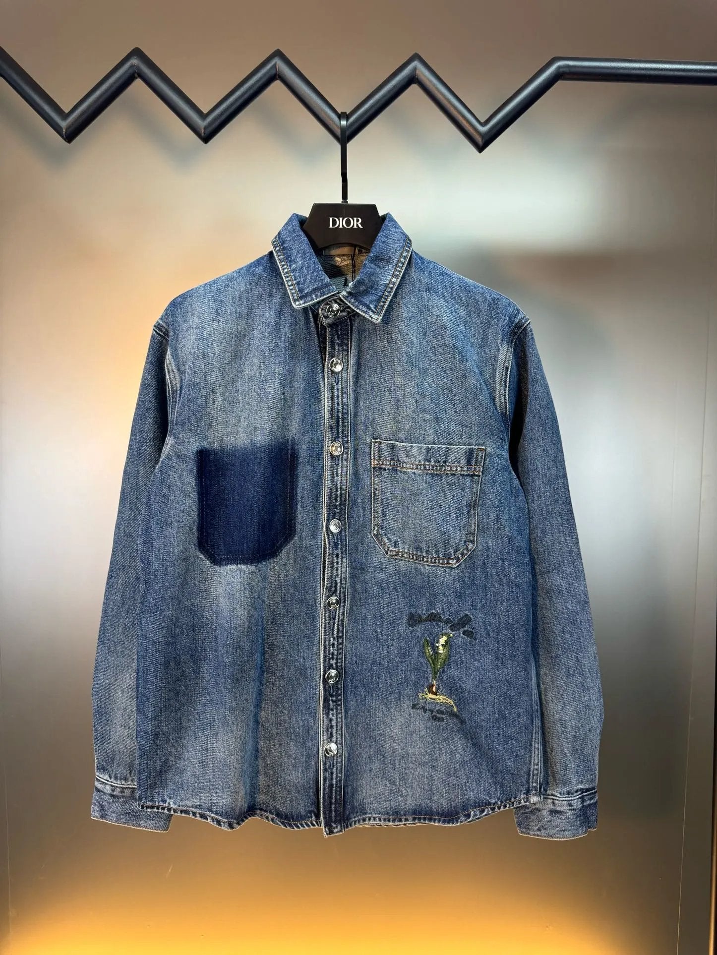 Dior Jackets ss24Autumn and Winter New Embroidered Denim Coat os Casual Loose All-Matching Jacket Cardigan for Men and Women