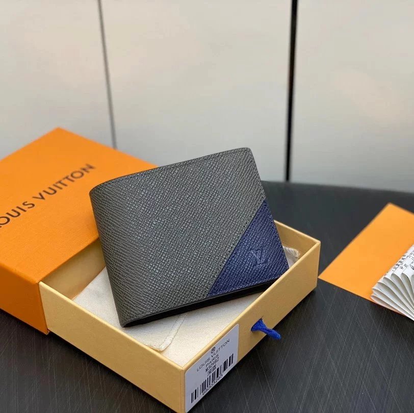 Louis Vuitton LV Wallets/Clutches Top version 【Look for Picture Details:**Original Order Taiwan Goods】M30980Dark Blue Full Leather the Suit Wallet Series BRAZZA Wallet Men's Wallet