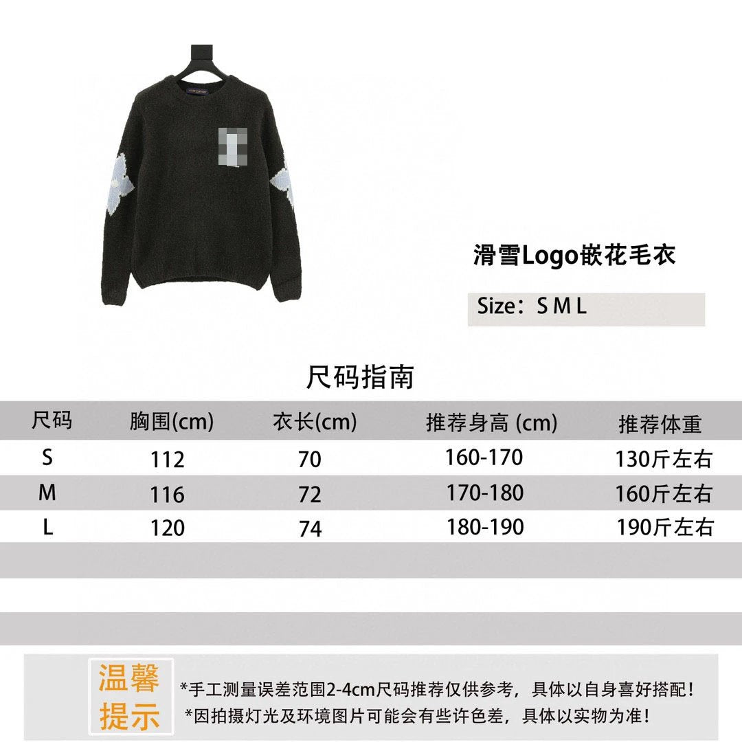 Louis Vuitton LV Sweater 25SS Skiing Logo Mosaic Sweater for Men and Women
