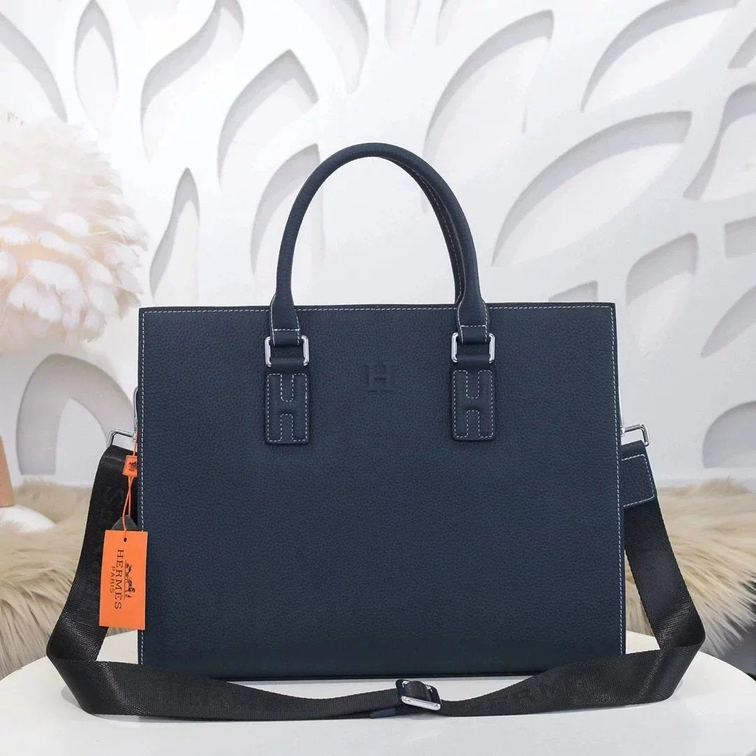 Hermes men's bag Top version Can Support Counter Comparison Genuine Goods Quality Men's Bag Business Briefcase Computer Bag Messenger Bag Shoulder Bag Handbag Handbag
