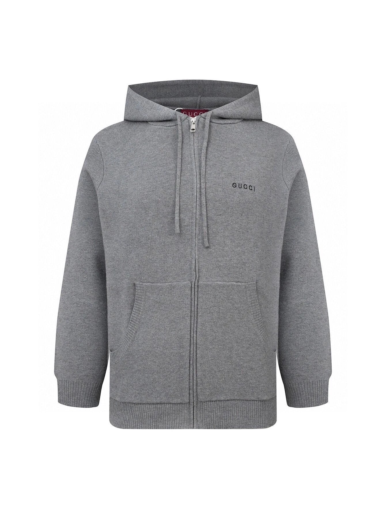 Gucci Sweater Minimalist Letter Embroidery Wool Blend Hooded Sweater Jacket Unisex Autumn Winter New Sports Casual Loose Versatile