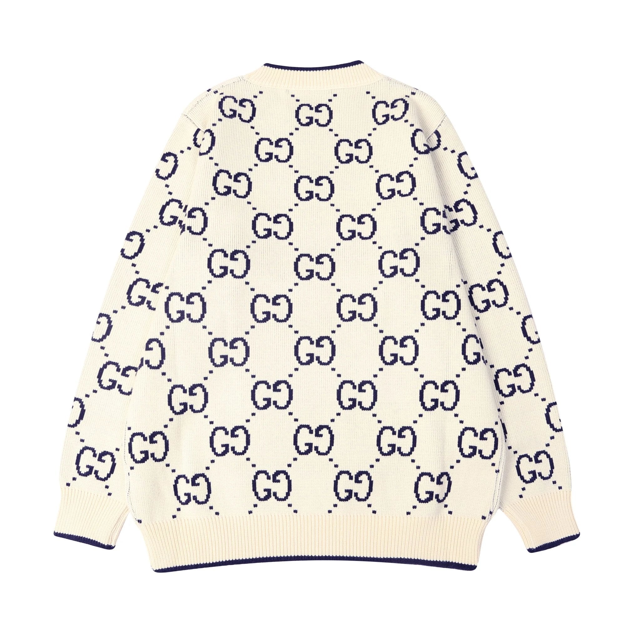 Gucci Sweater GG Wool Jacquard Crew Neck Sweater Long Sleeve Pullover Unisex Thickened Lazy Style OS Loose Fit Top Versatile Casual Outerwear