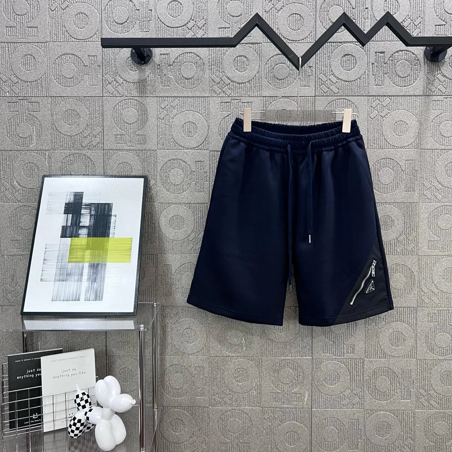 PRADA Shorts 3D Triangle Logo logo Five-point Shorts25ss New Drawstring Casual Summer Pants5Two-in-One Casual Sweatpants for Men and Women, Pure Cotton Joggers