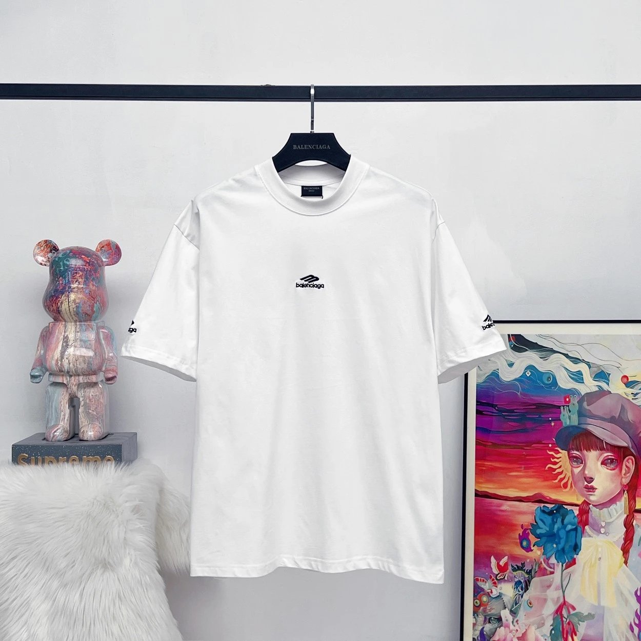 Balenciaga T-shirt Ski Series3B Embroidery logo round Neck Short Sleeve25ss New pure cotton T Unisex T-Shirt OS Loose Fit Base Shirt Top T-Shirt Short Sleeve